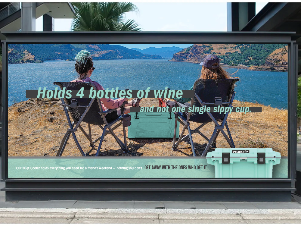 Billboard - Holds 4 bottles of wine and not one single sippy cup.